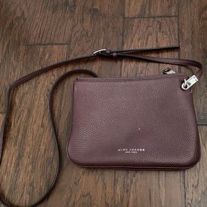Marc by Marc Jacobs Burgundy Leather Ligero Double Percy Crossbody Bag